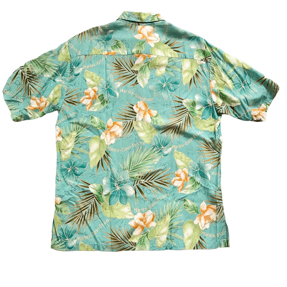Harley Davidson Tori Richard Hawaiian Print Viscose Short Sleeve Shirt Men Sz M - Picture 2 of 8